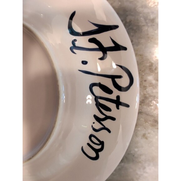 VINTAGE SARAH PETERSON RAINBOW TROUT SERVING PLATE 9” SIGNED CARLISLE HARTSTONE - Picture 3 of 5